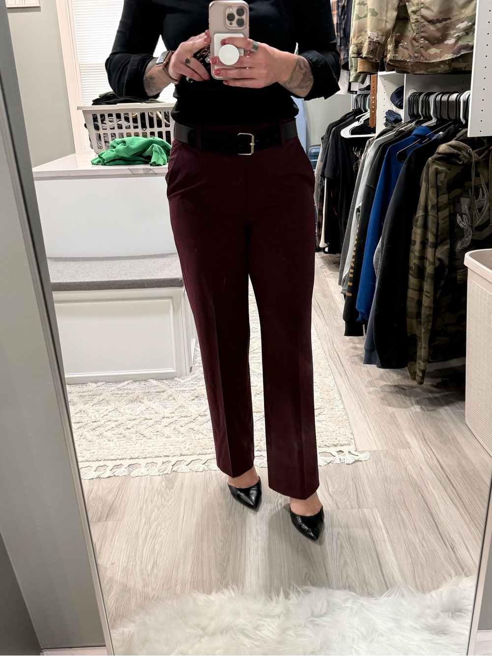 Banana Republic Burgundy Wine High Waisted Dress Pants 2